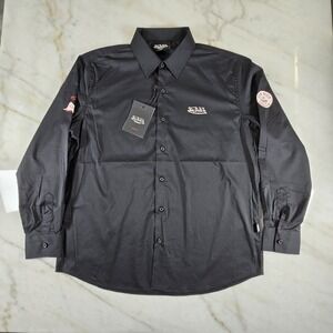 Von Dutch Originals Button Up Long Sleeve Motorcycle Work Shirt Graphics Black L